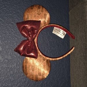 Disney Cork Print and Burgundy Minnie Mouse Ears